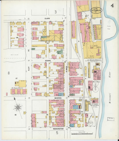 Sanborn Fire Insurance Map from Saint Charles, Saint Charles County, Missouri (1900), Sheet #0004 - Complete Map Set gallery image, historic Sanborn map, vintage wall art, Missouri Missouri