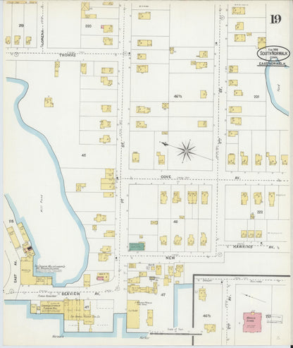 Sanborn Fire Insurance Map from South Norwalk, Fairfield County, Connecticut (1906), Sheet #0019 - Complete Map Set gallery image, historic Sanborn map, vintage wall art, Connecticut Connecticut