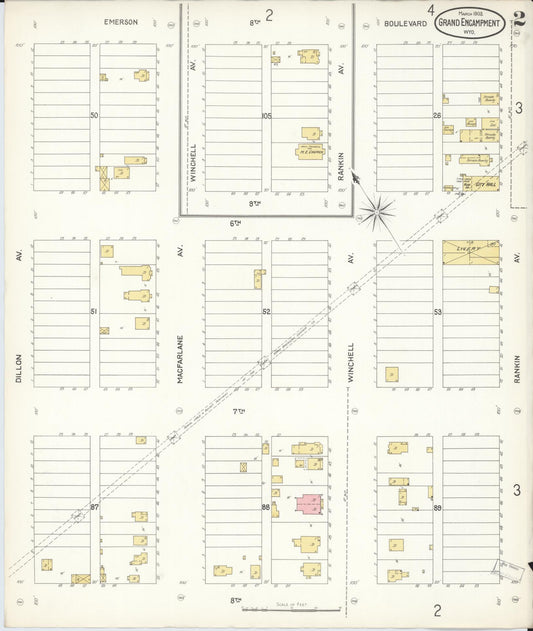Sanborn Fire Insurance Map from Grand Encampment, Carbon County, Wyoming (1903), Sheet #0002 - Historic Sanborn Fire Insurance Map Print, vintage old map wall art, antique decor, genealogy gift, Wyoming Wyoming map