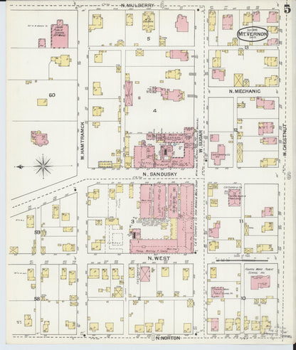 Sanborn Fire Insurance Map from Mount Vernon, Knox County, Ohio (1892), Sheet #0005 - Complete Map Set gallery image, historic Sanborn map, vintage wall art, Ohio Ohio
