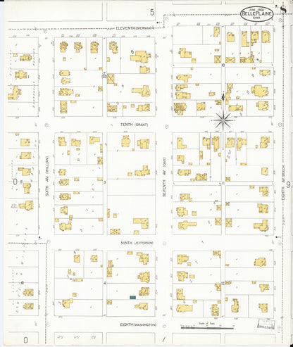 Sanborn Fire Insurance Map from Belle Plaine, Benton County, Iowa (1906), Sheet #0008 - Historic Sanborn Fire Insurance Map Print