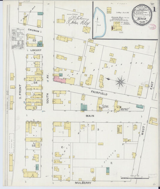 Sanborn Fire Insurance Map from Xenia, Clay County, Illinois (1894), Sheet #0001 - Complete Map Set gallery image, historic Sanborn map, vintage wall art, Illinois Illinois