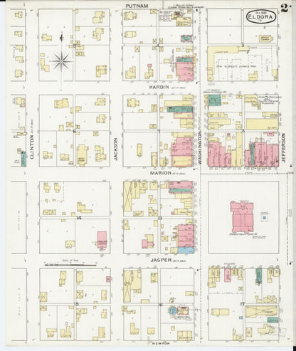 Sanborn Fire Insurance Map from Eldora, Hardin County, Iowa (1893), Sheet #0002 - Historic Sanborn Fire Insurance Map Print