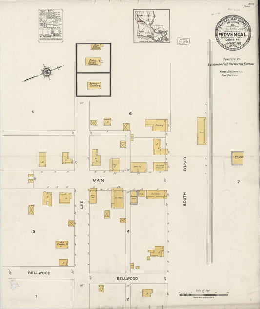 Sanborn Fire Insurance Map from Provencal, Natchitoches Parish, Louisiana. (1922) – Historic Sanborn Fire Insurance Map Print