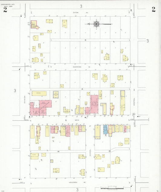 Sanborn Fire Insurance Map from Greenwood, Clark County, Wisconsin (1940), Sheet #0002 - Historic Sanborn Fire Insurance Map Print, vintage old map wall art, antique decor, genealogy gift, Wisconsin Wisconsin map
