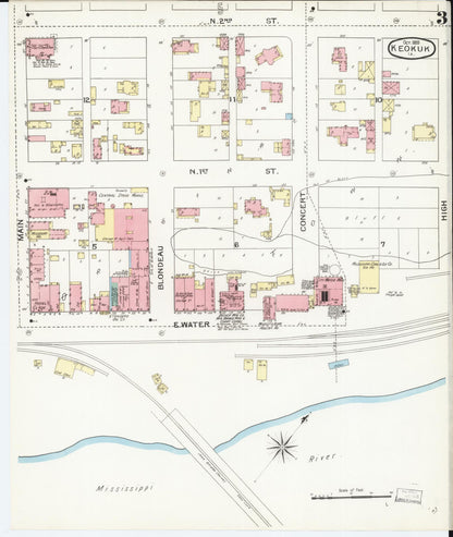 Sanborn Fire Insurance Map from Keokuk, Lee County, Iowa (1893), Sheet #0003 - Historic Sanborn Fire Insurance Map Print