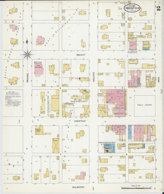 Sanborn Fire Insurance Map from Greenfield, Greene County, Illinois (1906), Sheet #0002 - Historic Sanborn Fire Insurance Map Print, vintage old map wall art, antique decor, genealogy gift, Illinois Illinois map