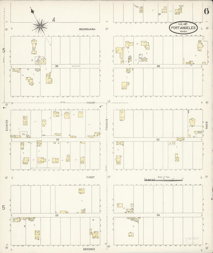 Sanborn Fire Insurance Map from Port Angeles, Clallam County, Washington (1897), Sheet #0006 - Complete Map Set gallery image, historic Sanborn map, vintage wall art, Washington Washington