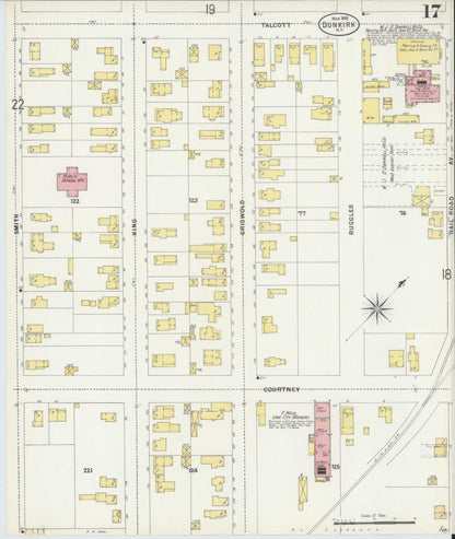 Sanborn Fire Insurance Map from Dunkirk, Chautauqua County, New York (1898), Sheet #0017 - Complete Map Set gallery image, historic Sanborn map, vintage wall art, New York New York