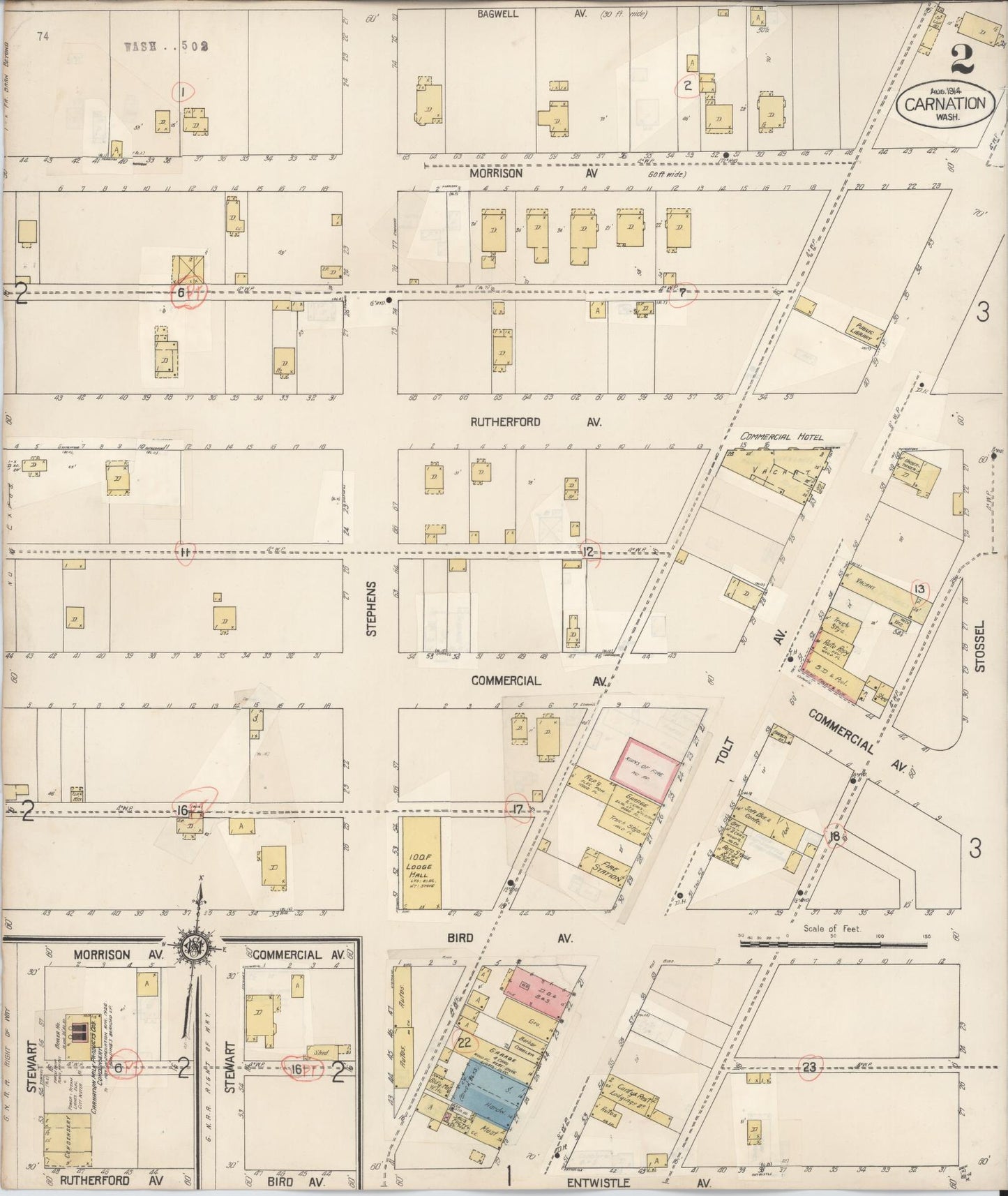 Sanborn Fire Insurance Map from Carnation, King County, Washington (1930), Sheet #0002 - Complete Map Set gallery image, historic Sanborn map, vintage wall art, Washington Washington