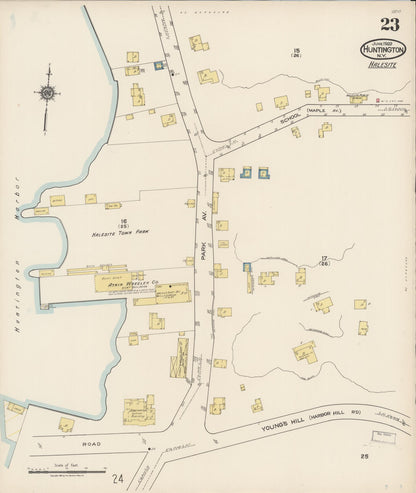 Sanborn Fire Insurance Map from Huntington, Suffolk County, New York (1922), Sheet #0023 - Complete Map Set gallery image, historic Sanborn map, vintage wall art, New York New York