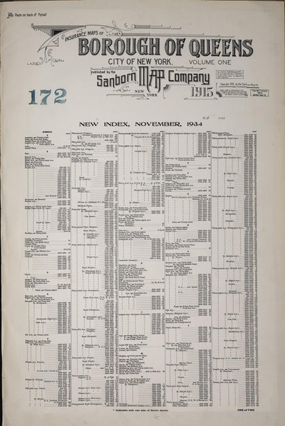 Sanborn Fire Insurance Map from Queens, Queens County, New York (1947), Sheet #0001 - Historic Sanborn Fire Insurance Map Print, vintage old map wall art, antique decor, genealogy gift, New York New York map