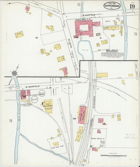 Sanborn Fire Insurance Map from Shippensburg, Cumberland And Franklin Counties, Pennsylvania (1921), Sheet #0019 - Historic Sanborn Fire Insurance Map Print, vintage old map wall art, antique decor, genealogy gift, Counties Pennsylvania map