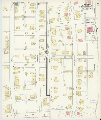 Sanborn Fire Insurance Map from Wellsburg, Brooke County, West Virginia (1913), Sheet #0007 - Complete Map Set gallery image, historic Sanborn map, vintage wall art, West Virginia West Virginia