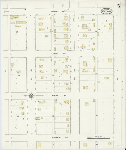 Sanborn Fire Insurance Map from Watonga, Blaine County, Oklahoma (1914), Sheet #0005 - Complete Map Set gallery image, historic Sanborn map, vintage wall art, Oklahoma Oklahoma