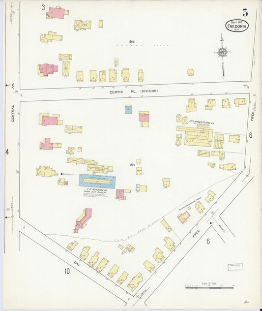 Sanborn Fire Insurance Map from Fredonia, Chautauqua County, New York (1912), Sheet #0005 - Historic Sanborn Fire Insurance Map Print, vintage old map wall art, antique decor, genealogy gift, New York New York map