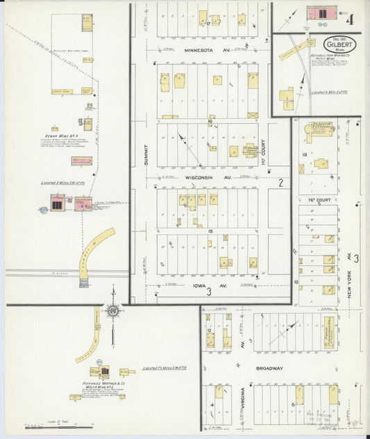 Sanborn Fire Insurance Map from Gilbert, Saint Louis County, Minnesota (1912), Sheet #0004 - Historic Sanborn Fire Insurance Map Print, vintage old map wall art, antique decor, genealogy gift, Minnesota Minnesota map
