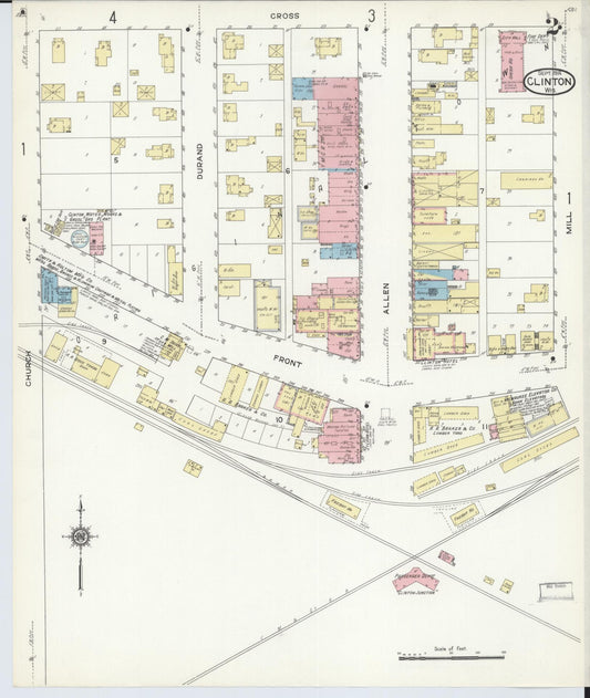 Sanborn Fire Insurance Map from Clinton, Rock County, Wisconsin (1914), Sheet #0002 - Historic Sanborn Fire Insurance Map Print, vintage old map wall art, antique decor, genealogy gift, Wisconsin Wisconsin map