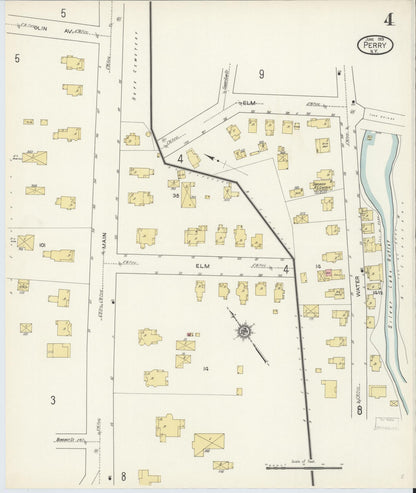 Sanborn Fire Insurance Map from Perry, Wyoming County, New York (1913), Sheet #0004 - Complete Map Set gallery image, historic Sanborn map, vintage wall art, Perry Wyoming