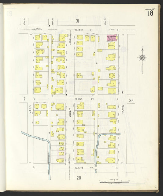 Sanborn Fire Insurance Map from Anniston, Calhoun County, Alabama (1925), Sheet #0018 - Historic Sanborn Fire Insurance Map Print, vintage old map wall art, antique decor, genealogy gift, Alabama Alabama map