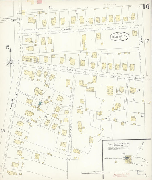 Sanborn Fire Insurance Map from Grass Valley, Nevada County, California (1898), Sheet #0016 - Historic Sanborn Fire Insurance Map Print, vintage old map wall art, antique decor, genealogy gift, California California map