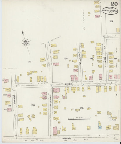Sanborn Fire Insurance Map from Amsterdam, Montgomery County, New York (1888), Sheet #0020 - Complete Map Set gallery image, historic Sanborn map, vintage wall art, New York New York