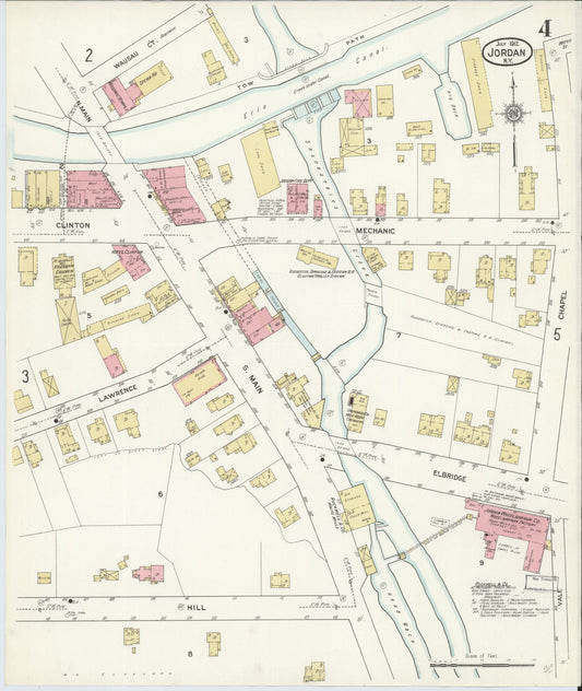 Sanborn Fire Insurance Map from Jordan, Onondaga County, New York (1912), Sheet #0004 - Historic Sanborn Fire Insurance Map Print, vintage old map wall art, antique decor, genealogy gift, New York New York map