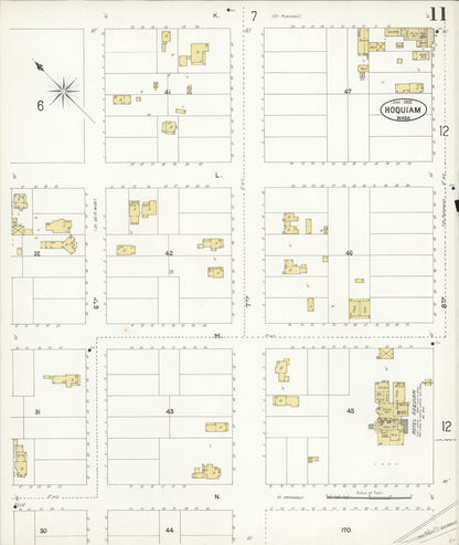 Sanborn Fire Insurance Map from Hoquiam, Grays Harbor County, Washington (1902), Sheet #0011 - Complete Map Set gallery image, historic Sanborn map, vintage wall art, Washington Washington