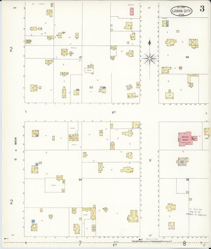Sanborn Fire Insurance Map from Logan, Cache County, Utah (1900), Sheet #0003 - Complete Map Set gallery image, historic Sanborn map, vintage wall art, Utah Utah
