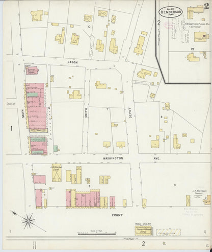 Sanborn Fire Insurance Map from Henderson, Chester County, Tennessee (1897), Sheet #0002 - Complete Map Set gallery image, historic Sanborn map, vintage wall art, Tennessee Tennessee
