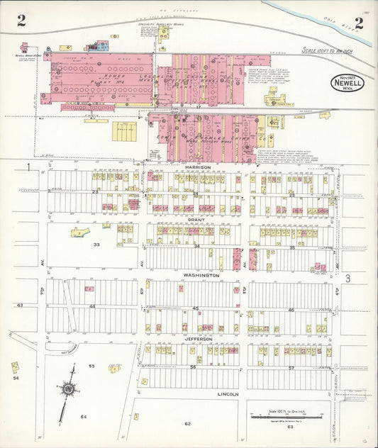 Sanborn Fire Insurance Map from Newell, Hancock County, West Virginia (1923), Sheet #0002 - Historic Sanborn Fire Insurance Map Print, vintage old map wall art, antique decor, genealogy gift, West Virginia West Virginia map