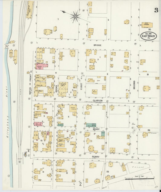 Sanborn Fire Insurance Map from East Brady, Clarion County, Pennsylvania (1903), Sheet #0003 - Historic Sanborn Fire Insurance Map Print, vintage old map wall art, antique decor, genealogy gift, Pennsylvania Pennsylvania map