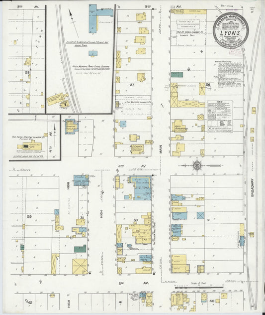 Sanborn Fire Insurance Map from Lyons, Boulder County, Colorado (1909), Sheet #0001 - Historic Sanborn Fire Insurance Map Print, vintage old map wall art, antique decor, genealogy gift, Colorado Colorado map