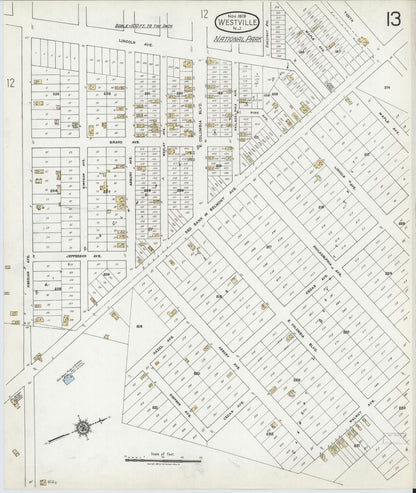 Sanborn Fire Insurance Map from Westville, Gloucester County, New Jersey (1919), Sheet #0013 - Complete Map Set gallery image, historic Sanborn map, vintage wall art, New Jersey New Jersey