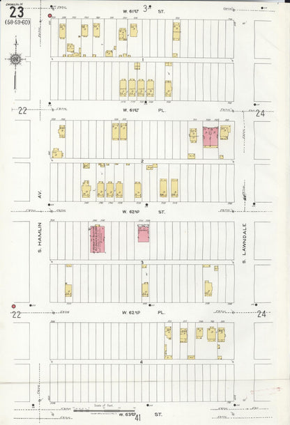 Sanborn Fire Insurance Map from Chicago, Cook County, Illinois (1920), Sheet #0023 - Historic Sanborn Fire Insurance Map Print, vintage old map wall art, antique decor, genealogy gift, Illinois Illinois map
