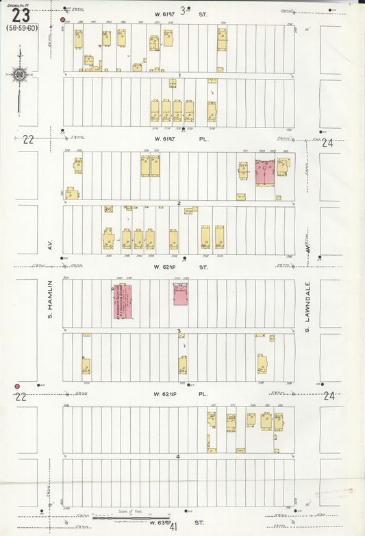 Sanborn Fire Insurance Map from Chicago, Cook County, Illinois (1920), Sheet #0023 - Historic Sanborn Fire Insurance Map Print, vintage old map wall art, antique decor, genealogy gift, Illinois Illinois map