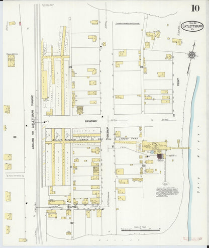 Sanborn Fire Insurance Map from Catlettsburg, Boyd County, Kentucky (1912), Sheet #0010 - Complete Map Set gallery image, historic Sanborn map, vintage wall art, Kentucky Kentucky