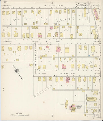 Sanborn Fire Insurance Map from Carrollton, Carroll County, Ohio (1921), Sheet #0004 - Historic Sanborn Fire Insurance Map Print, vintage old map wall art, antique decor, genealogy gift, Ohio Ohio map