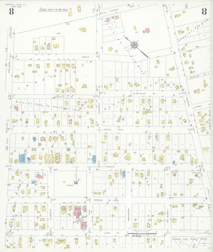 Sanborn Fire Insurance Map from Crystal Lake, McHenry County, Illinois (1936), Sheet #0008 - Complete Map Set gallery image, historic Sanborn map, vintage wall art, Illinois Illinois