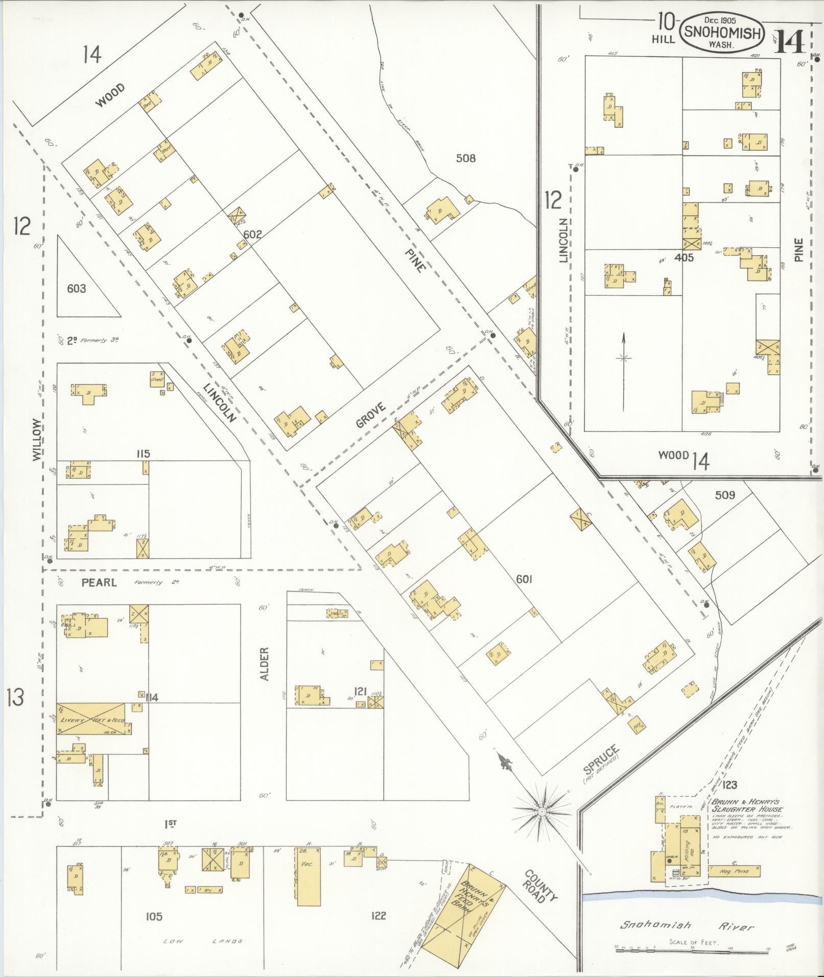 Sanborn Fire Insurance Map from Snohomish, Snohomish County, Washington (1905), Sheet #0014 - Complete Map Set gallery image, historic Sanborn map, vintage wall art, Washington Washington