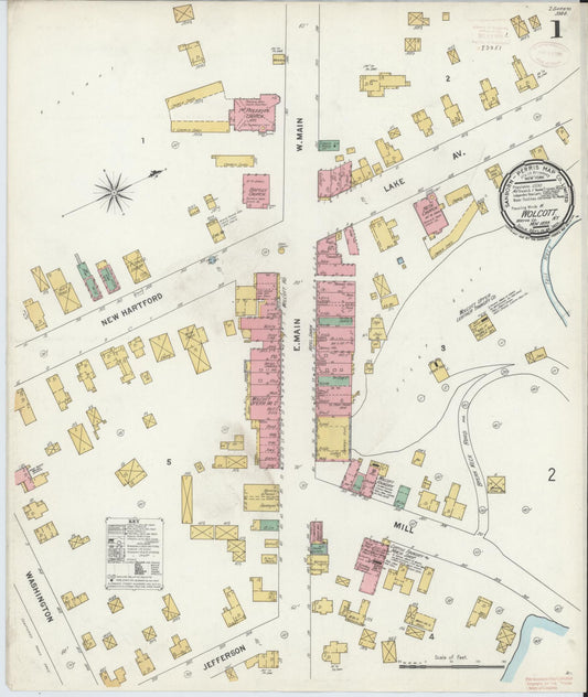 Sanborn Fire Insurance Map from Wolcott, Wayne County, New York (1899), Sheet #0001 - Complete Map Set gallery image, historic Sanborn map, vintage wall art, New York New York