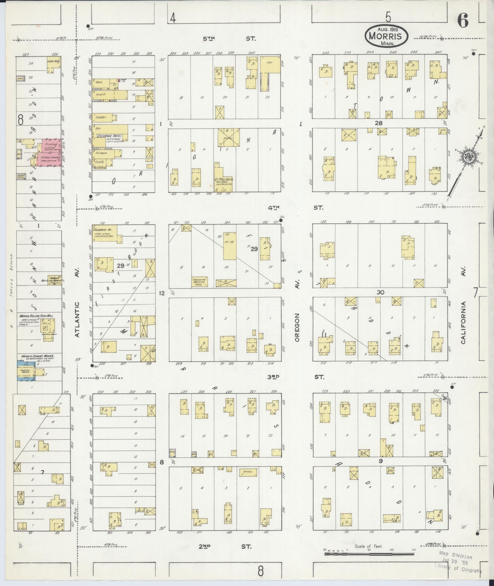Sanborn Fire Insurance Map from Morris, Stevens County, Minnesota (1915), Sheet #0006 - Historic Sanborn Fire Insurance Map Print, vintage old map wall art, antique decor, genealogy gift, Minnesota Minnesota map