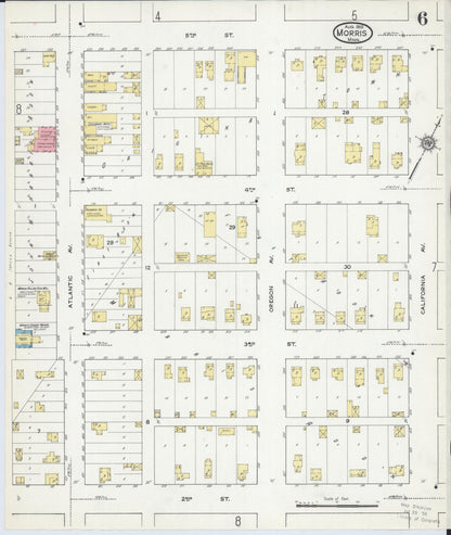 Sanborn Fire Insurance Map from Morris, Stevens County, Minnesota (1915), Sheet #0006 - Historic Sanborn Fire Insurance Map Print, vintage old map wall art, antique decor, genealogy gift, Minnesota Minnesota map