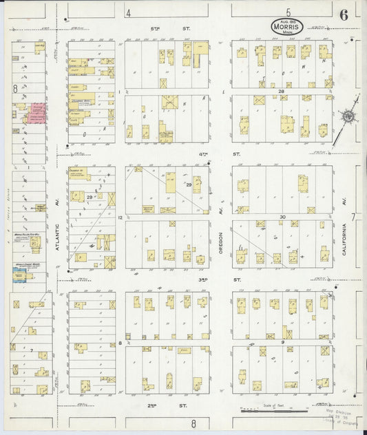 Sanborn Fire Insurance Map from Morris, Stevens County, Minnesota (1915), Sheet #0006 - Historic Sanborn Fire Insurance Map Print, vintage old map wall art, antique decor, genealogy gift, Minnesota Minnesota map