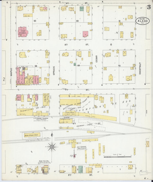 Sanborn Fire Insurance Map from Aledo, Mercer County, Illinois (1901), Sheet #0003 - Historic Sanborn Fire Insurance Map Print, vintage old map wall art, antique decor, genealogy gift, Illinois Illinois map