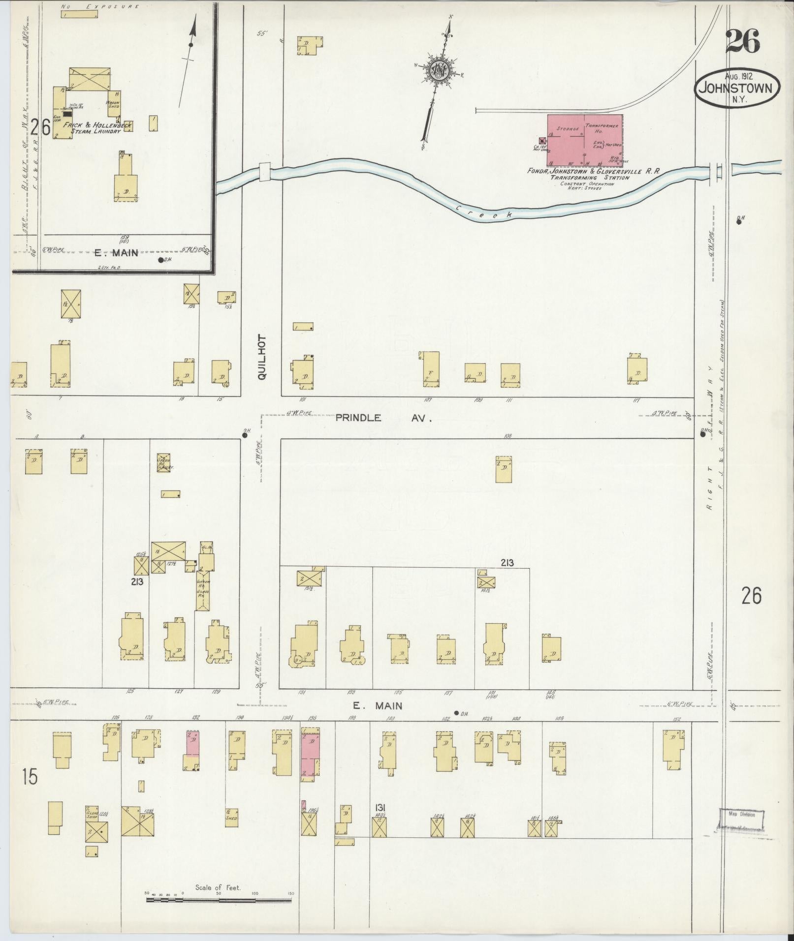 Sanborn Fire Insurance Map from Johnstown, Fulton County, New York (1912), Sheet #0026 - Complete Map Set gallery image, historic Sanborn map, vintage wall art, New York New York