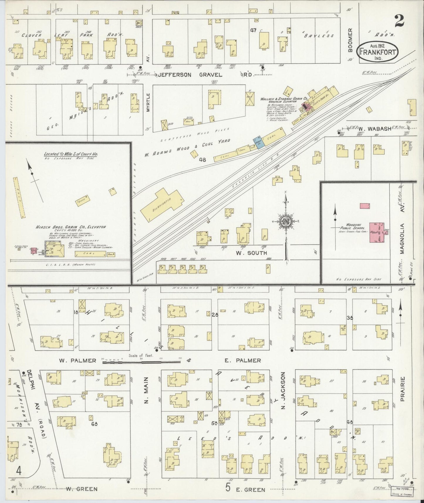 Sanborn Fire Insurance Map from Frankfort, Clinton County, Indiana (1912), Sheet #0002 - Complete Map Set gallery image, historic Sanborn map, vintage wall art, Indiana Indiana