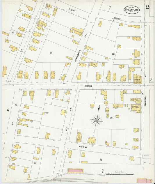 Sanborn Fire Insurance Map from Greenport, Suffolk County, New York (1902), Sheet #0002 - Historic Sanborn Fire Insurance Map Print, vintage old map wall art, antique decor, genealogy gift, New York New York map