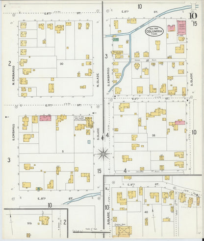 Sanborn Fire Insurance Map from Columbia, Maury County, Tennessee (1905), Sheet #0010 - Complete Map Set gallery image, historic Sanborn map, vintage wall art, Tennessee Tennessee