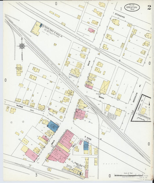 Sanborn Fire Insurance Map from Creston, Wayne County, Ohio (1921), Sheet #0002 - Historic Sanborn Fire Insurance Map Print, vintage old map wall art, antique decor, genealogy gift, Ohio Ohio map